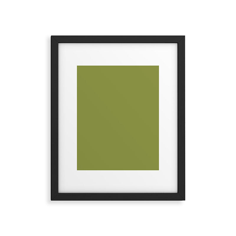 Olive Green Solid Color Framed Art Print Gallery Image 6