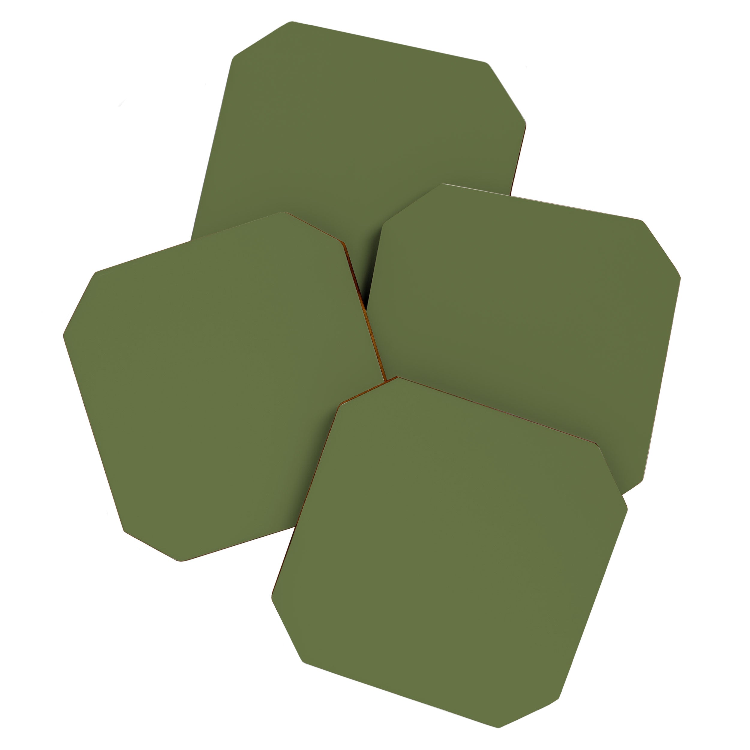Olive Green Solid Mod Color Coaster Gallery Image 1