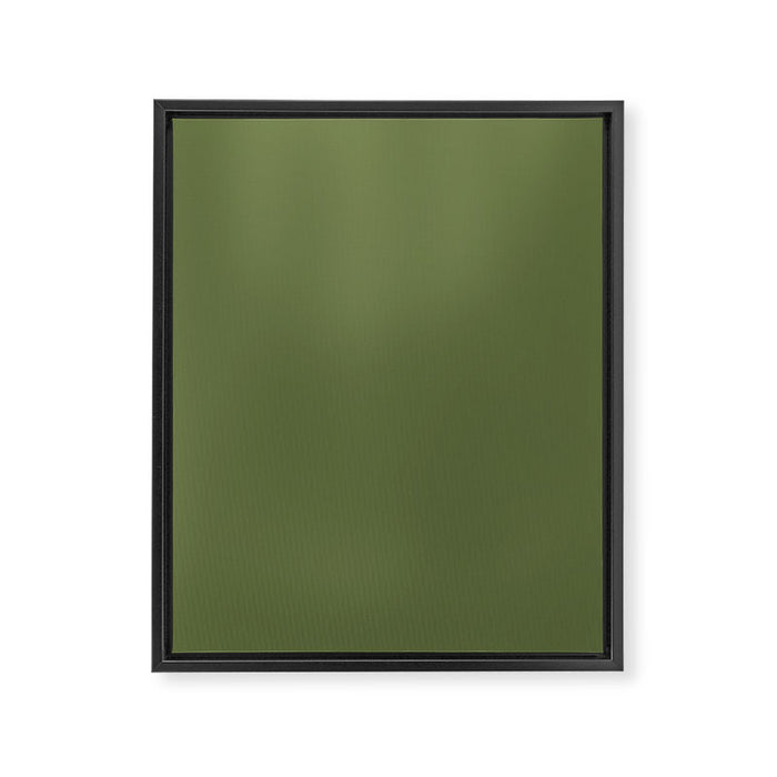 Olive Green Solid Mod Color Framed Canvas Print Gallery Image 1