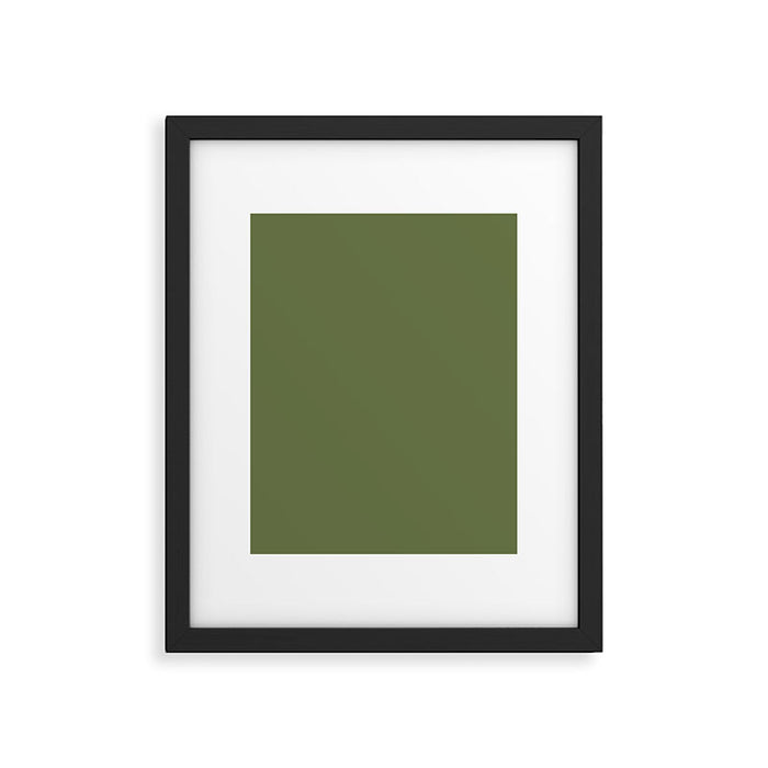 Olive Green Solid Mod Color Framed Art Print Gallery Image 1