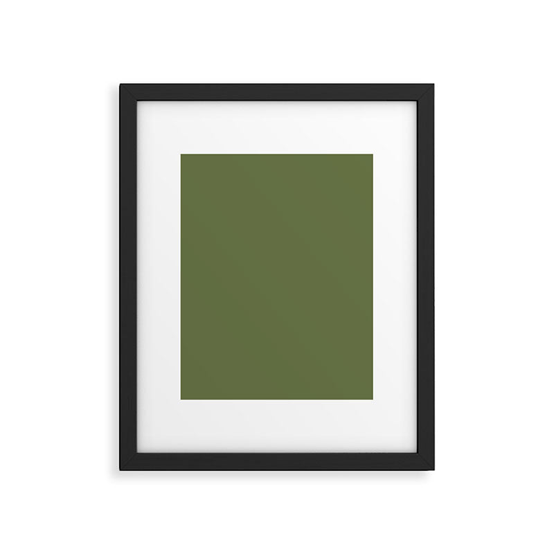 Olive Green Solid Mod Color Framed Art Print Gallery Image 6