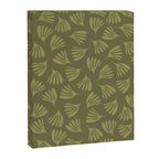 Olive Green Wispy Leaves Contemporary Abstract Pattern Canvas Print Gallery Image 6