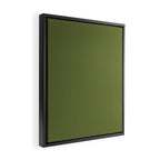 Olive Moss Vertical Stripes Rich Minimalist Pattern Framed Canvas Print Gallery Image 2