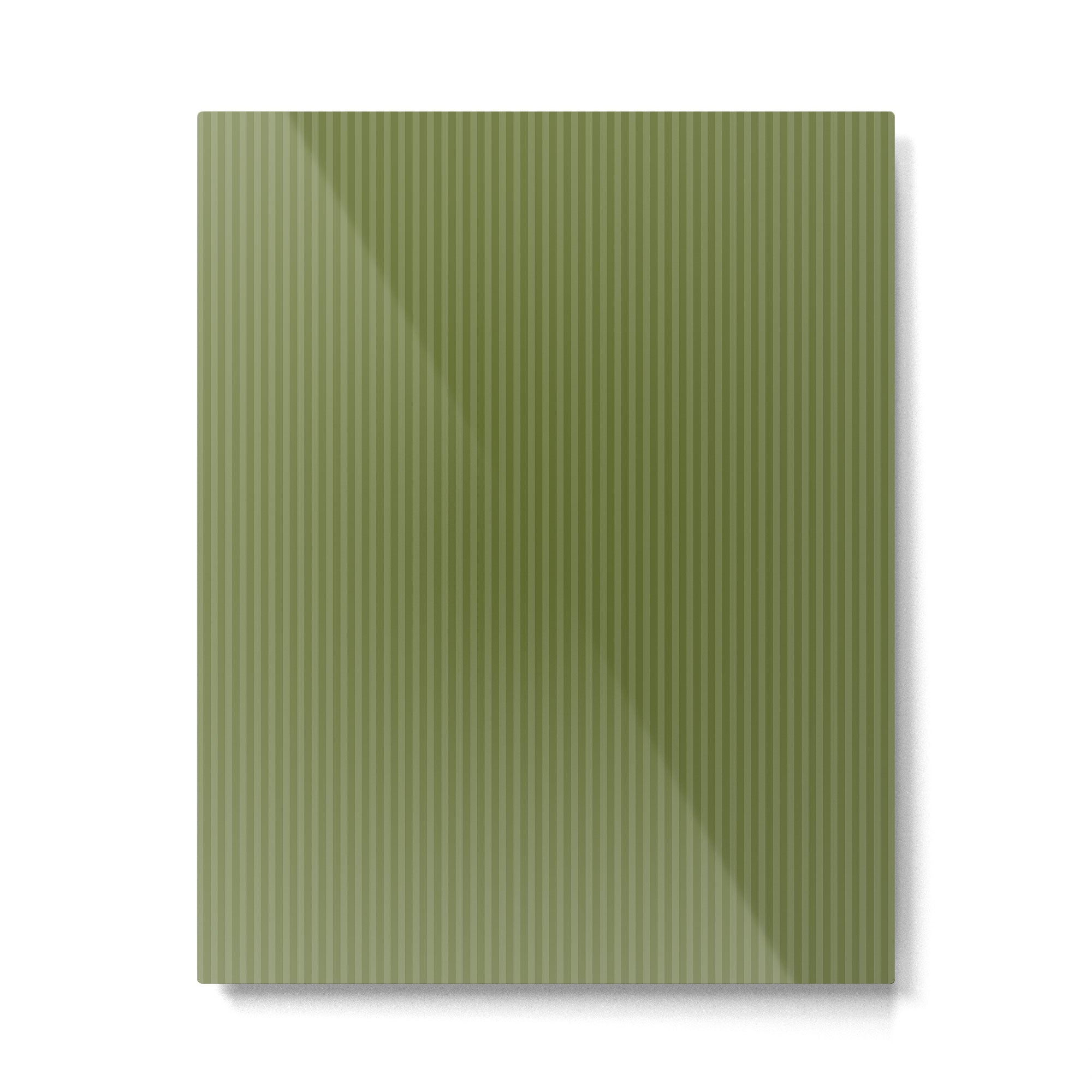 Olive Moss Vertical Stripes Rich Minimalist Pattern Metal Print Gallery Image 4