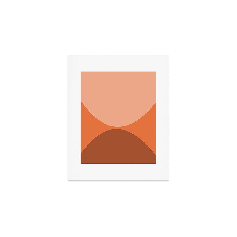 Only Connect - Orange Clay Blush Minimalist Mid-Century Modern Abstract Art Print Gallery Image 1
