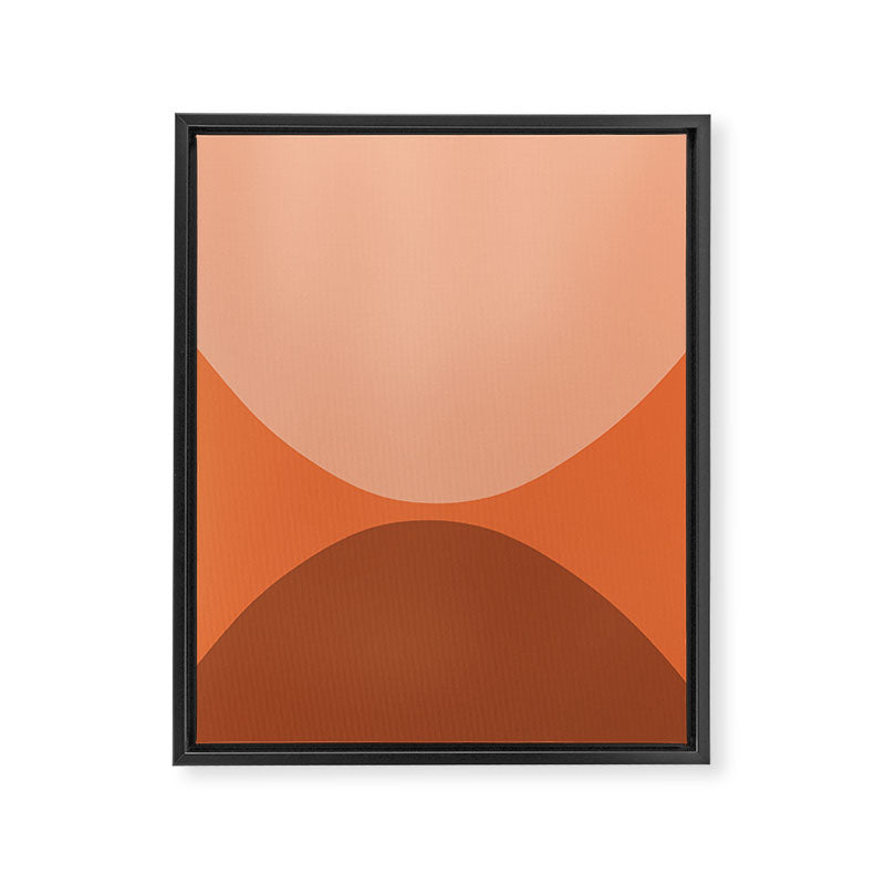 Only Connect - Orange Clay Blush Minimalist Mid-Century Modern Abstract Framed Canvas Print Gallery Image 8