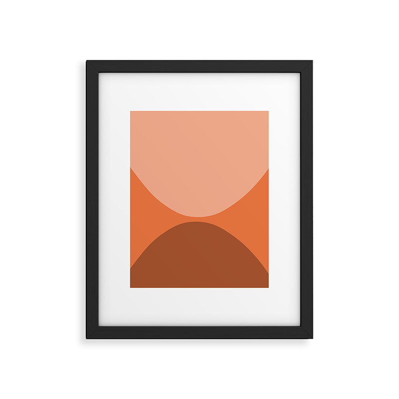 Only Connect - Orange Clay Blush Minimalist Mid-Century Modern Abstract Framed Art Print Gallery Image 6
