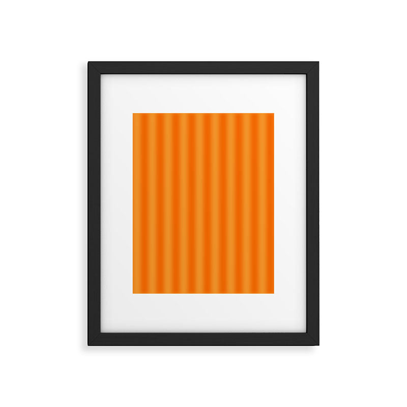 Orange Blur Stripes Retro Contemporary Vertical Stripe Pattern Framed Art Print Gallery Image 5