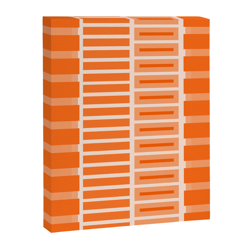 Orange Geometric Block Stripes Pattern Canvas Print Gallery Image 8
