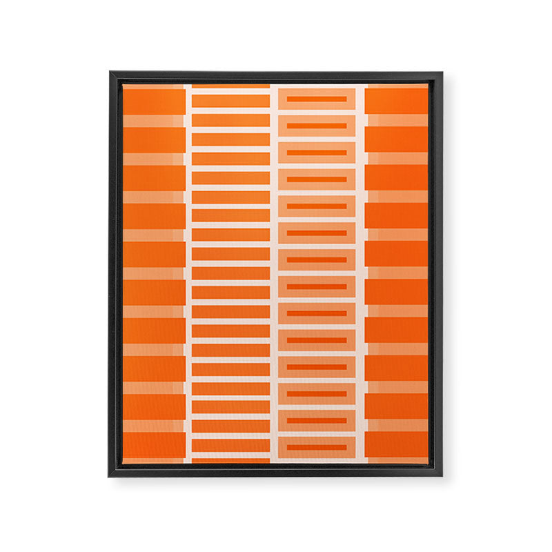 Orange Geometric Block Stripes Pattern Framed Canvas Print Gallery Image 8