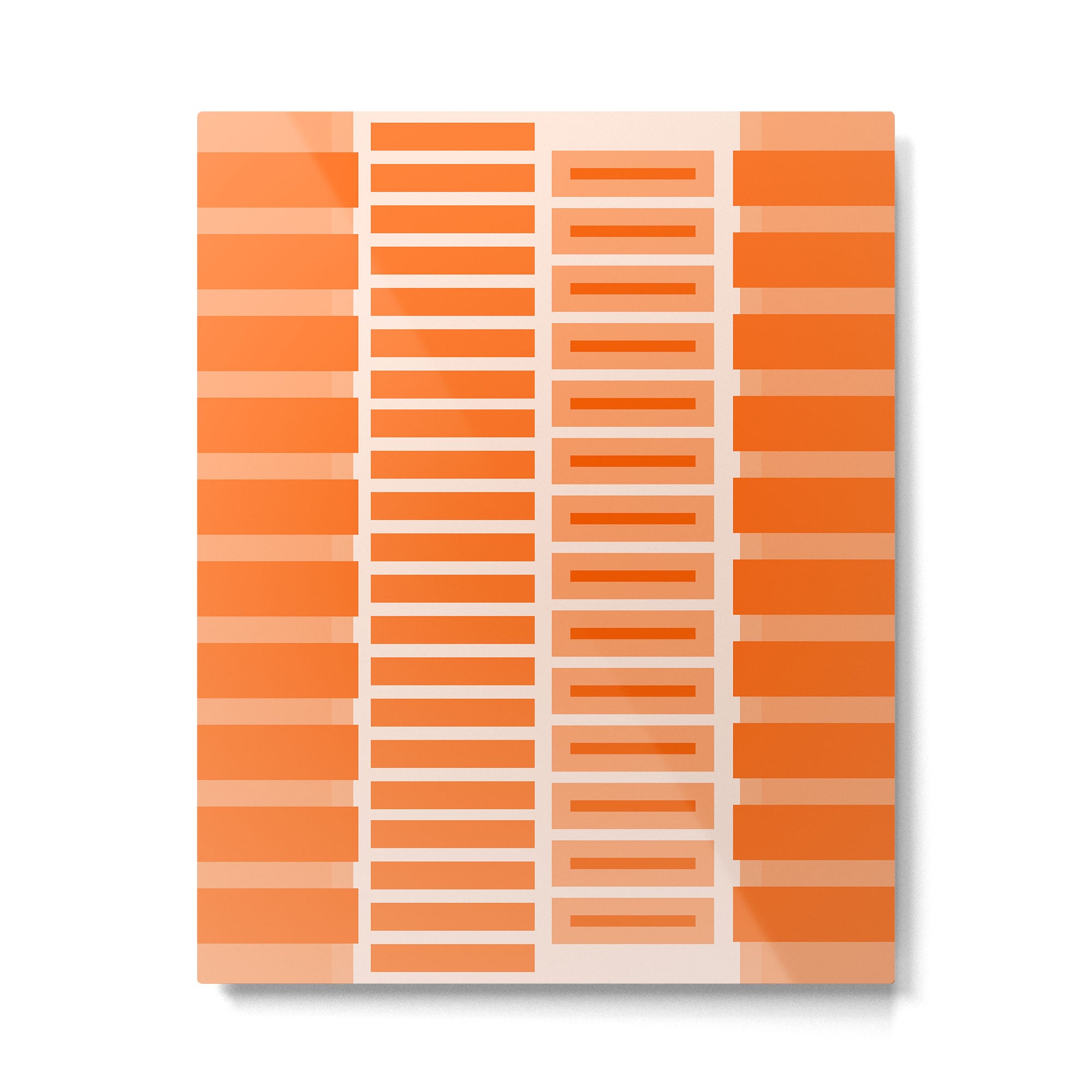 Orange Geometric Block Stripes Pattern Metal Print Gallery Image 6