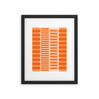 Orange Geometric Block Stripes Pattern Framed Art Print Gallery Image 6