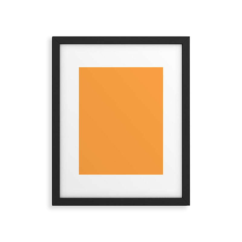 Orange Marigold Solid Colour Framed Art Print Gallery Image 6