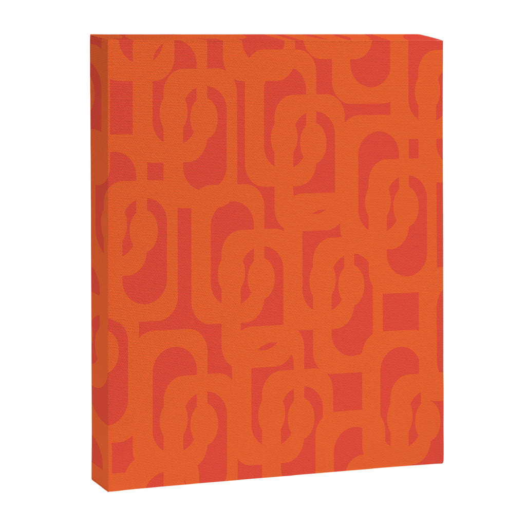 Orange Mid Century Modern Loop Pattern  Canvas Print Gallery Image 8