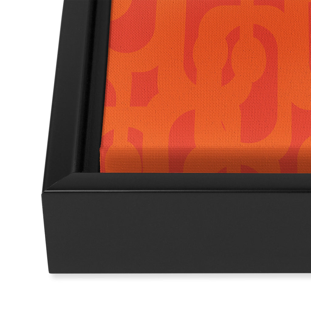 Orange Mid Century Modern Loop Pattern  Framed Canvas Print Gallery Image 3