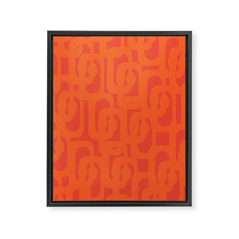 Orange Mid Century Modern Loop Pattern  Framed Canvas Print Gallery Image 8