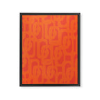 Orange Mid Century Modern Loop Pattern  Framed Canvas Print Gallery Image 8