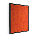 Orange Mid Century Modern Loop Pattern  Framed Canvas Print Gallery Image 2