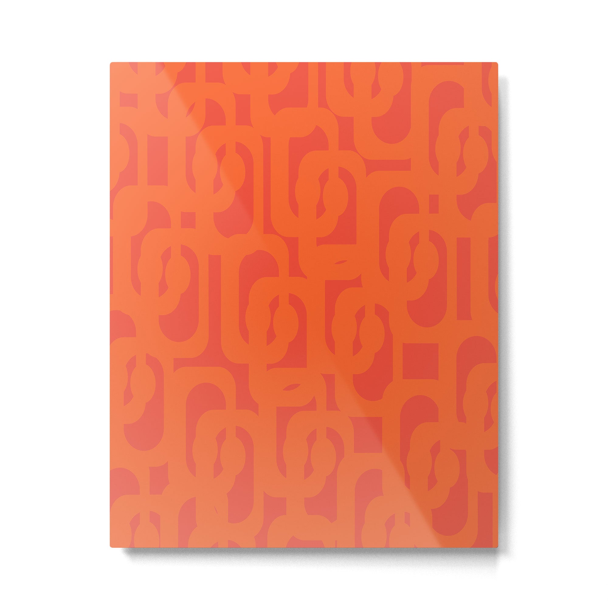 Orange Mid Century Modern Loop Pattern  Metal Print Gallery Image 6