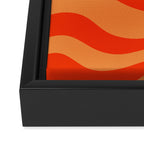 Orange Orange Modern Retro Liquid Swirl Abstract Pattern Framed Canvas Print Gallery Image 3