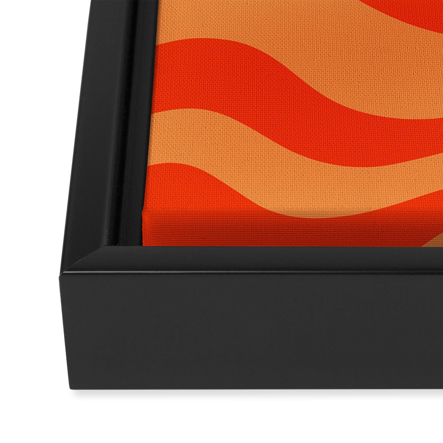 Orange Orange Modern Retro Liquid Swirl Abstract Pattern Framed Canvas Print Gallery Image 3
