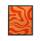 Orange Orange Modern Retro Liquid Swirl Abstract Pattern Framed Canvas Print Gallery Image 8