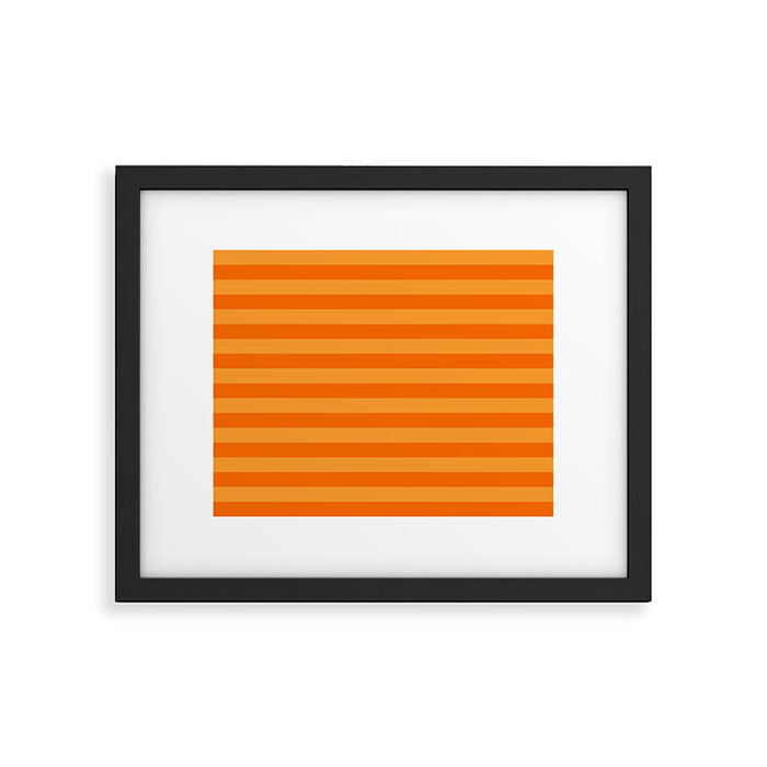 Orange Stripes Bold Retro Contemporary Pattern  Framed Art Print Gallery Image 1