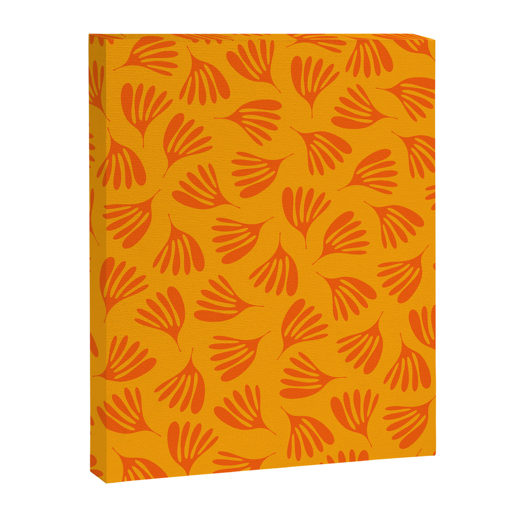 Orange Toned Wispy Leaves Contemporary Abstract Pattern Canvas Print Gallery Image 6