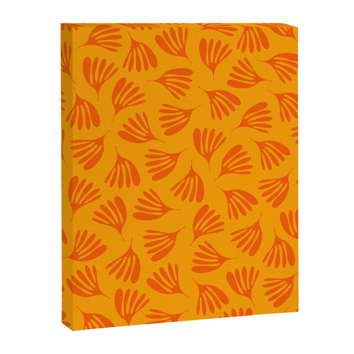 Orange Toned Wispy Leaves Contemporary Abstract Pattern Canvas Print Gallery Image 1