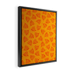 Orange Toned Wispy Leaves Contemporary Abstract Pattern Framed Canvas Print Gallery Image 2