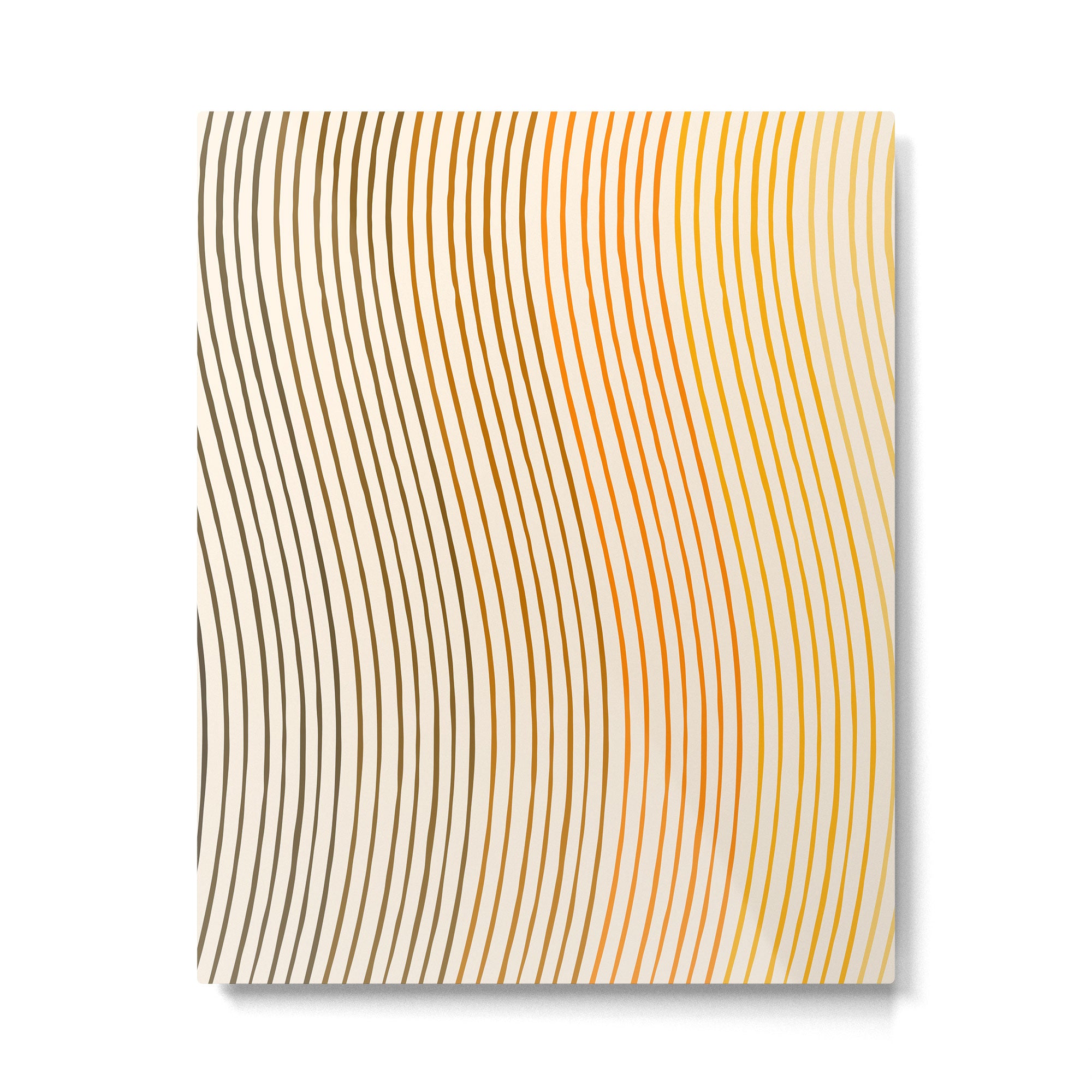 Organic Fine Lines Wavy Gradient Minimal Ink Stripe Pattern Brown Orange Yellow Metal Print Gallery Image 6