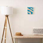 Organic Forms Minimal Abstract Blue and Beige Pattern Canvas Print Gallery Image 2