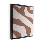Organic Forms Retro Contemporary Modern Minimalist Abstract Pattern in Mocha Brown Framed Canvas Print Gallery Image 2