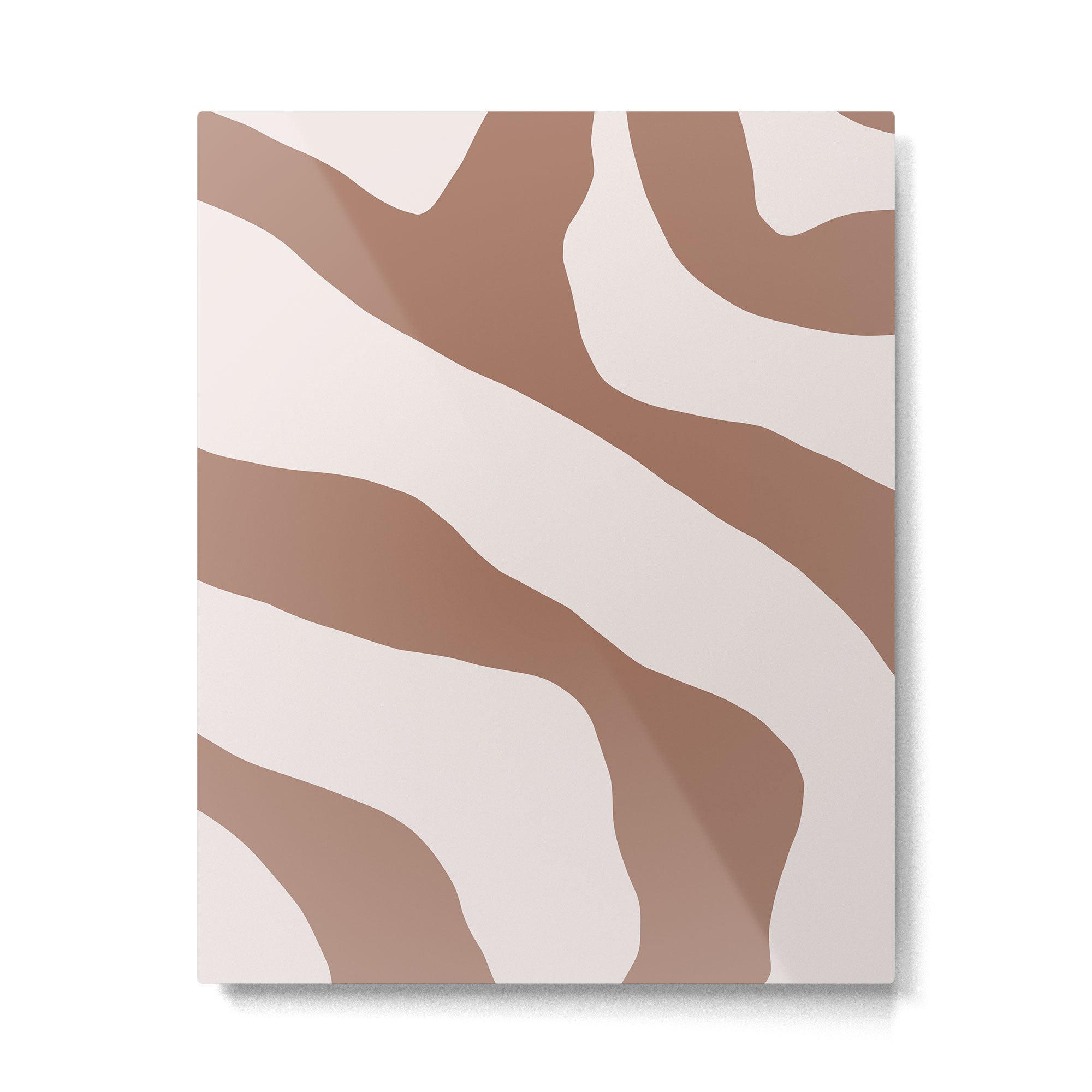 Organic Forms Retro Contemporary Modern Minimalist Abstract Pattern in Mocha Brown Metal Print Gallery Image 6