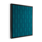 Organic Geometrics Pattern in Moroccan Teal Blue Tones Framed Canvas Print Gallery Image 2