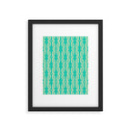 Organic Geometrics Pattern in Turquoise and Beige Framed Art Print Gallery Image 6