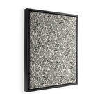 Organic Leaves Abstract Pattern in Charcoal Gray and Cream Framed Canvas Print Gallery Image 2