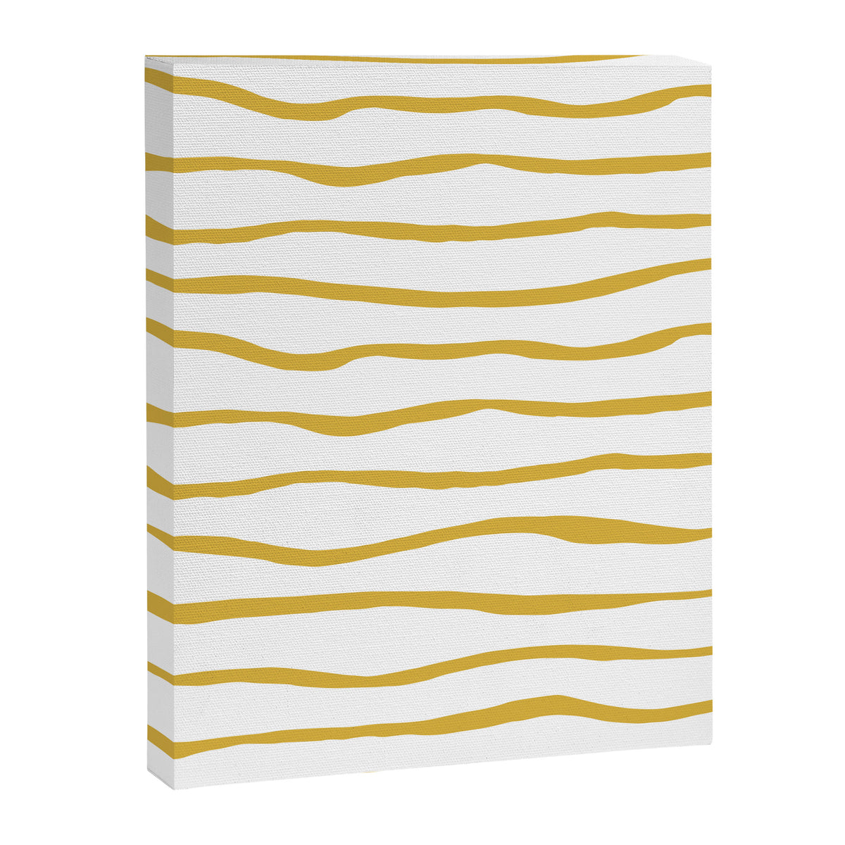 Organic Paper Stripes in Light Mustard and White Canvas Print Gallery Image 8