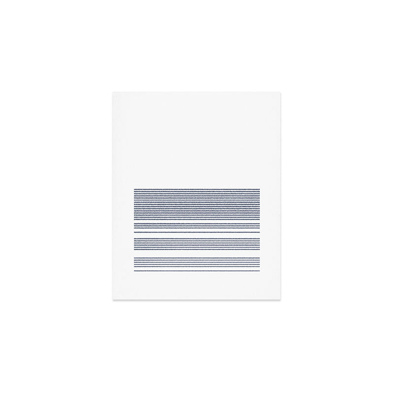 Organic Stripes in Navy Blue and White Art Print Gallery Image 1