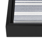 Organic Stripes in Navy Blue and White Framed Canvas Print Gallery Image 3