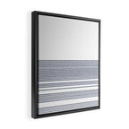 Organic Stripes in Navy Blue and White Framed Canvas Print Gallery Image 2