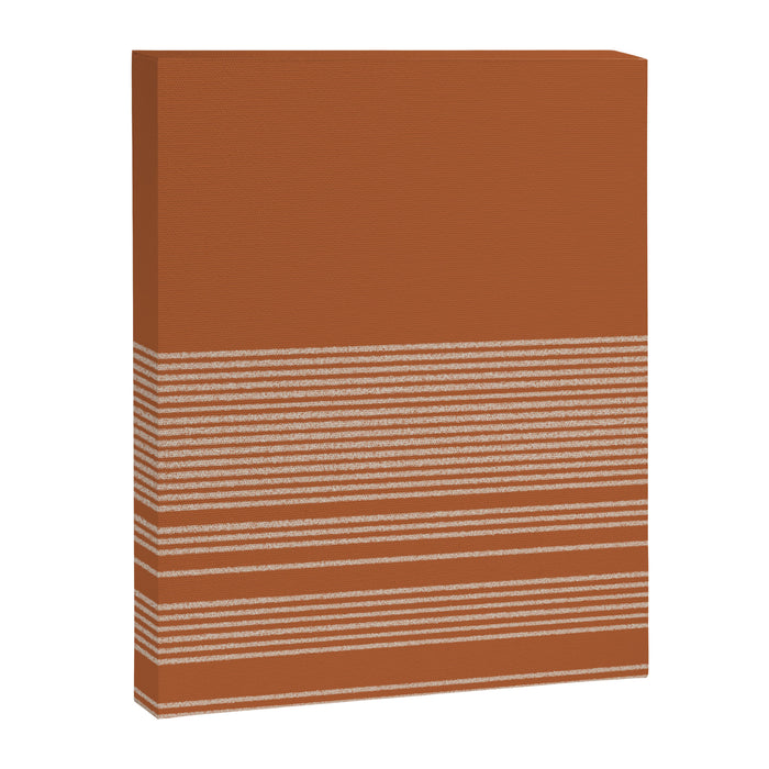 Organic Stripes in Putty and Clay Terracotta Rust Canvas Print Gallery Image 1