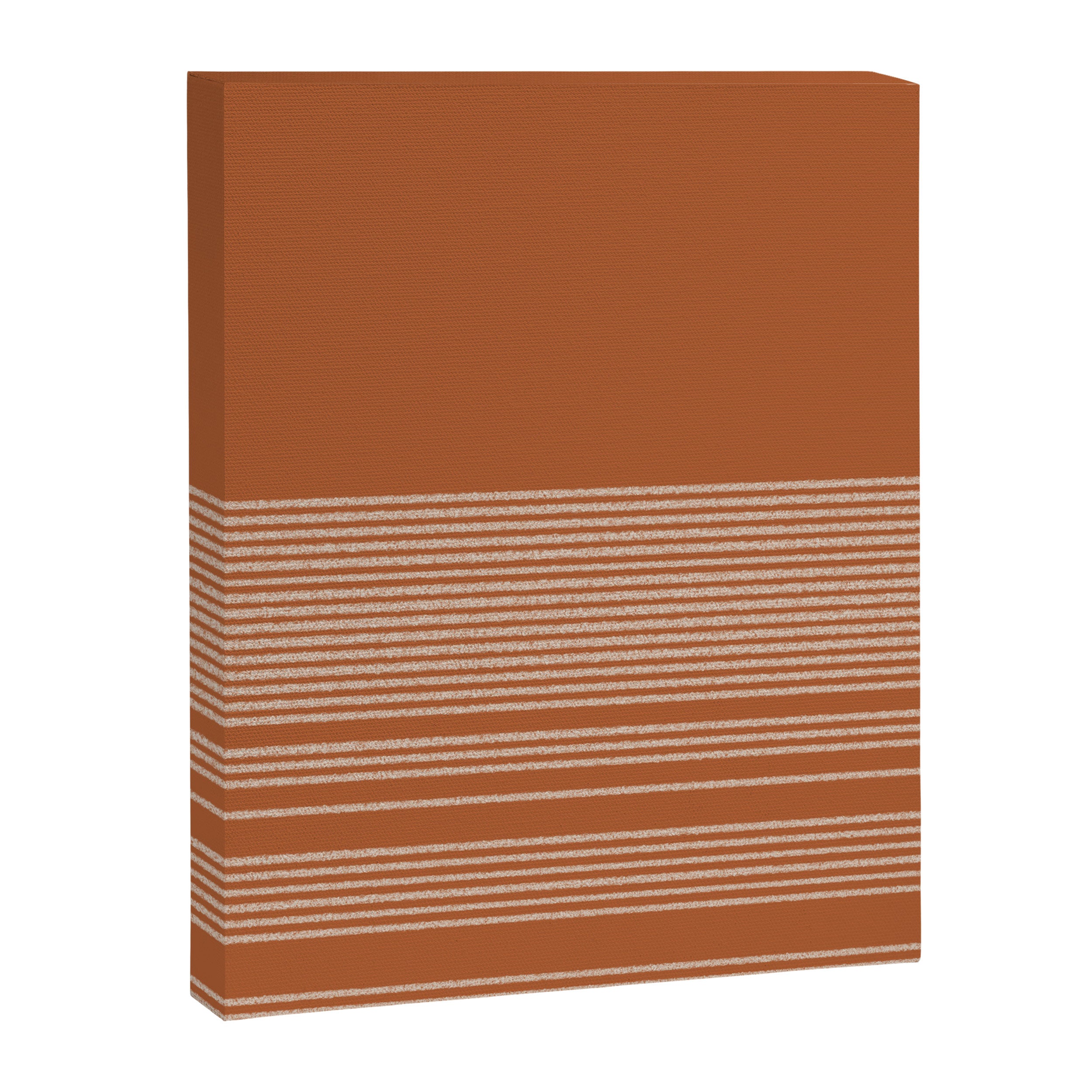Organic Stripes in Putty and Clay Terracotta Rust Canvas Print Gallery Image 8