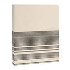 Organic Stripes - Minimalist Textured Line Pattern in Black and Almond Cream Canvas Print Gallery Image 8