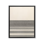 Organic Stripes - Minimalist Textured Line Pattern in Black and Almond Cream Framed Canvas Print Gallery Image 8
