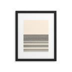 Organic Stripes - Minimalist Textured Line Pattern in Black and Almond Cream Framed Art Print Gallery Image 6