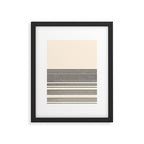 Organic Stripes - Minimalist Textured Line Pattern in Black and Almond Cream Framed Art Print Gallery Image 4