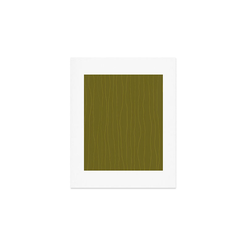 Organic Stripes Minimalist Modern Earthy Mossy Olive Pattern  Art Print Gallery Image 1