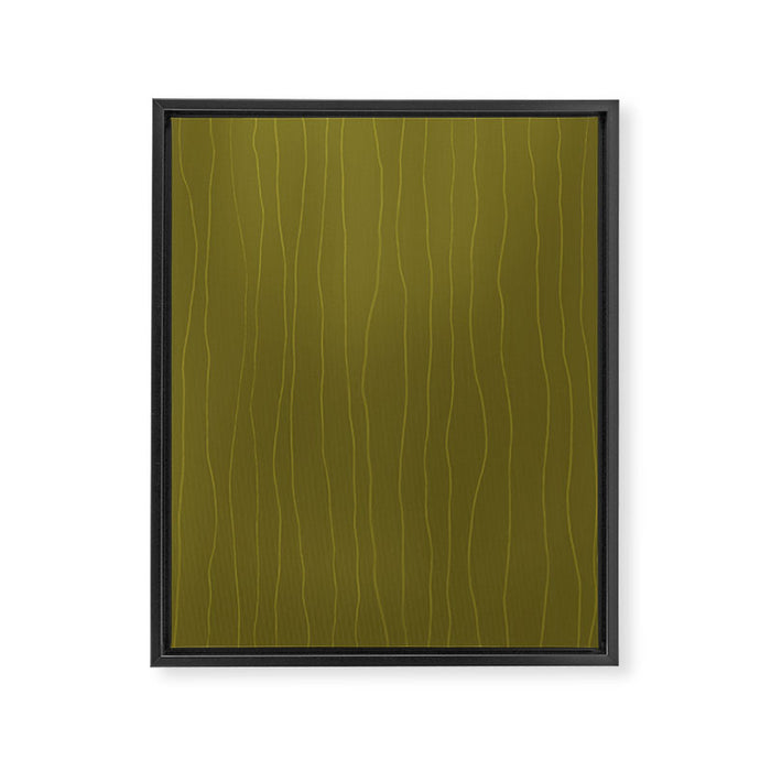 Organic Stripes Minimalist Modern Earthy Mossy Olive Pattern  Framed Canvas Print Gallery Image 1