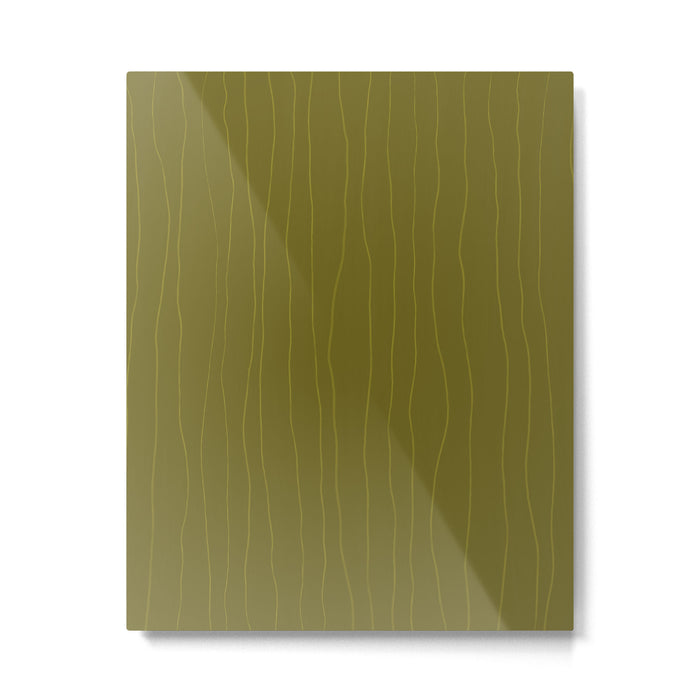 Organic Stripes Minimalist Modern Earthy Mossy Olive Pattern  Metal Print Gallery Image 1